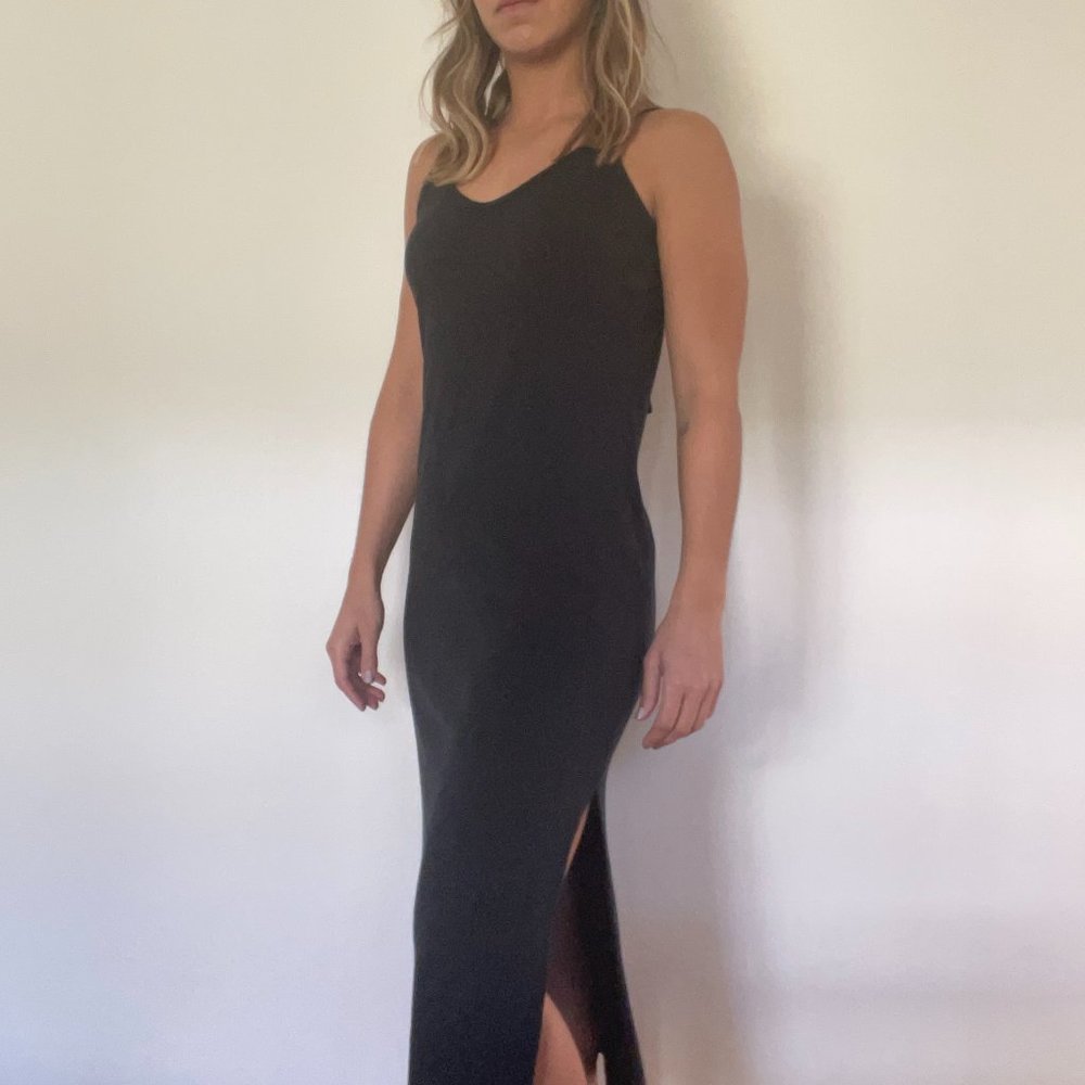 Back Beat Co Organic Cotton Black Dress Back Tie